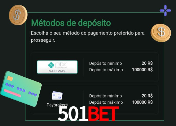 O cassino 501bet oferece uma grande variedade de métodos de pagamento